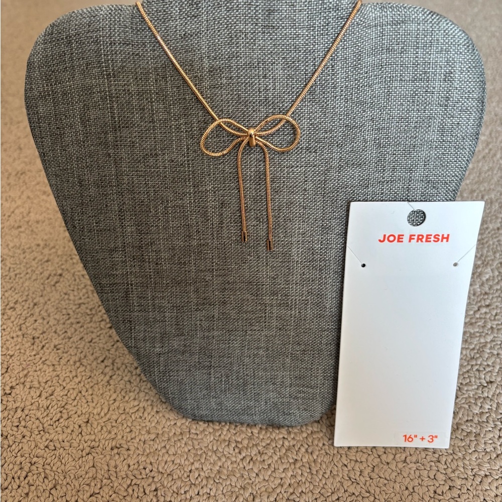 Joe Fresh Delicate Rose Gold Bow Necklace